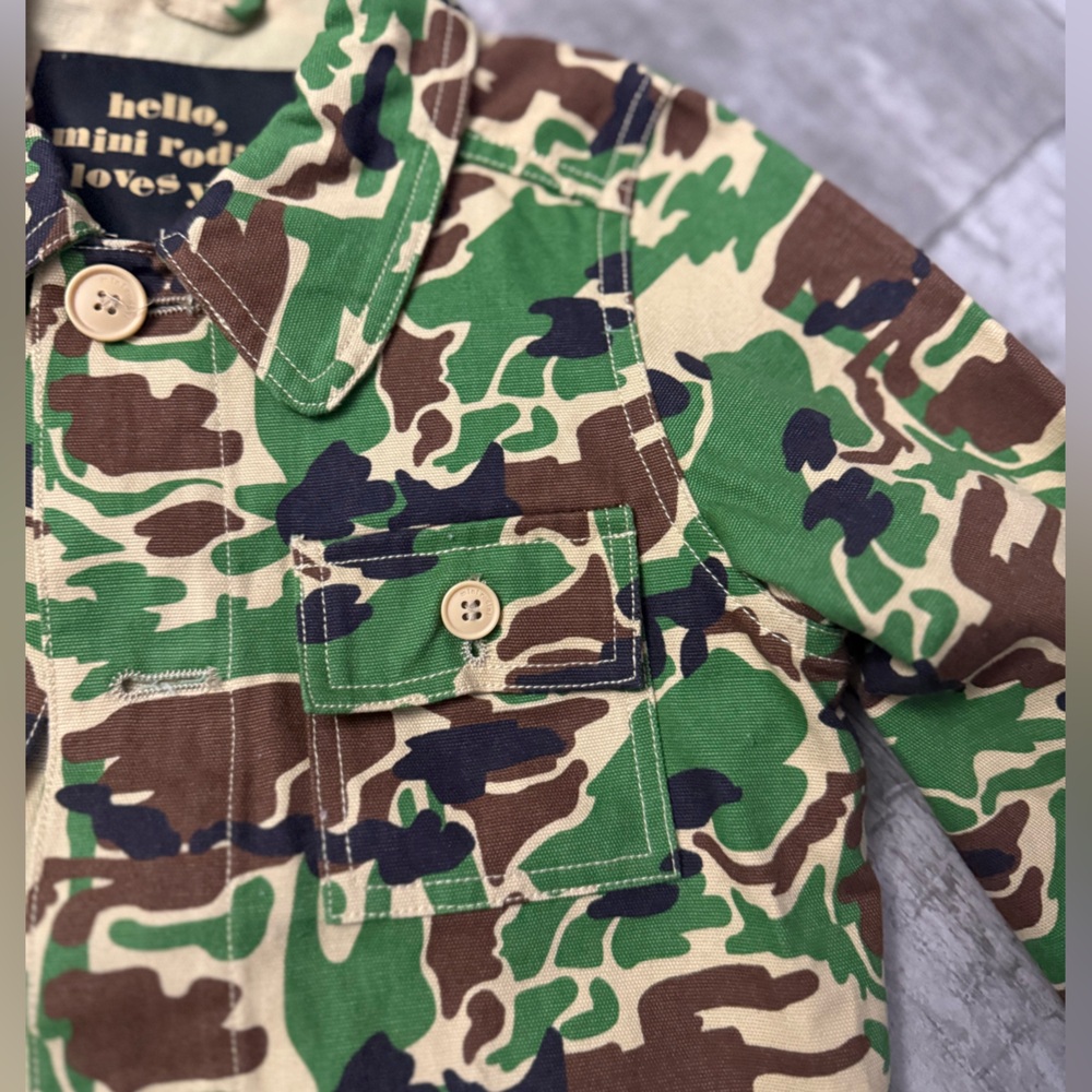 Mini Rodini Green and Brown Camouflage Jacket - Picture 4 of 5